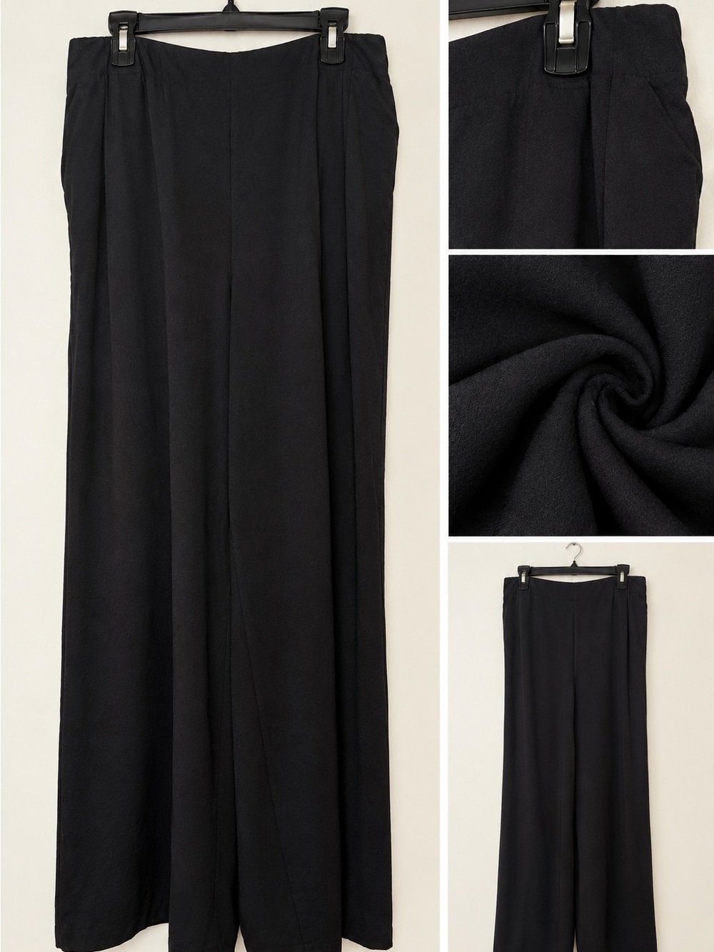 ✨ Old Navy PowerSoft Wide-Leg Trousers – Black – Size L